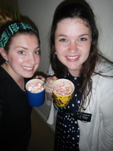 Us afterwards with hot chocolate because we were freezing! haha 